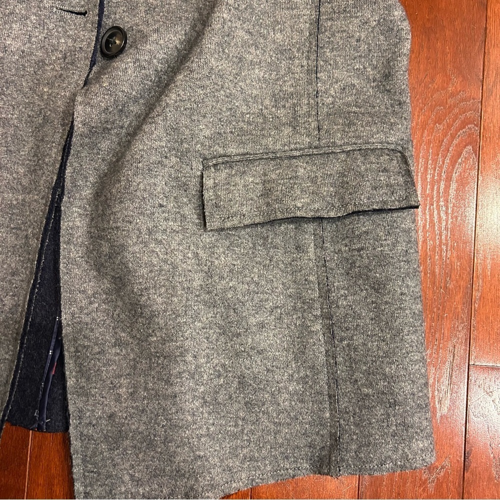 Gap Gray Wool-Blend Stand Collar Blazer (Single-Button) size large color grey - Picture 7 of 9